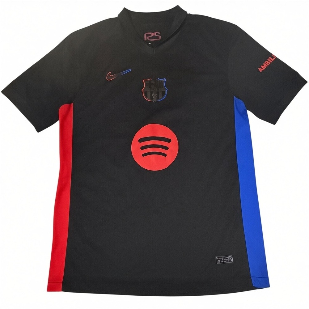 Nike FC Barcelona 2024-25 Away #12 Jersey Black Red Blue Spotify Mens Medium